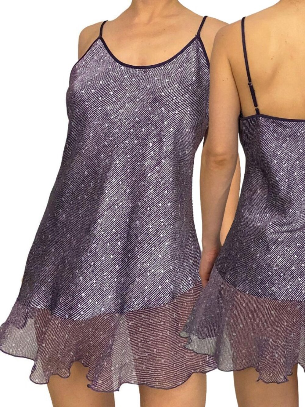 Vintage 2000s purple silky mini slip dress